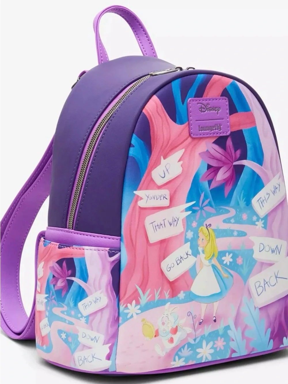 Loungefly Disney NWT Alice In Wonderland Signs Mini Backpack